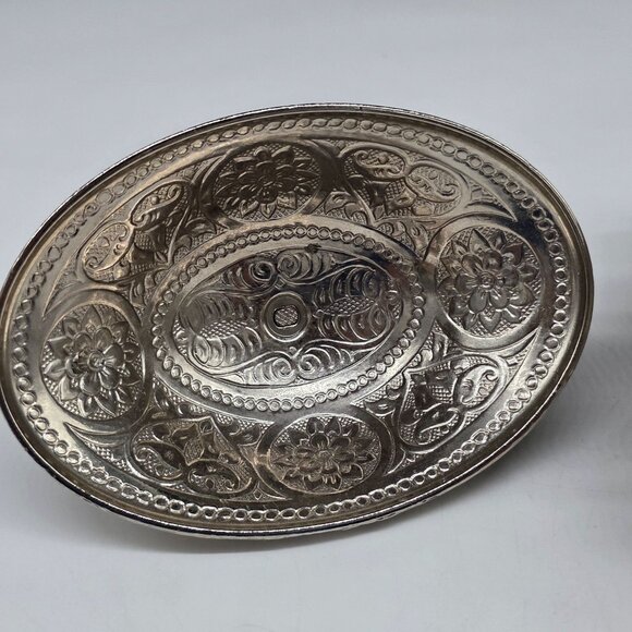Turkish Silver Plated Decorative Dish With Lid Ruffled Rim Sena - Picture 8 of 10
